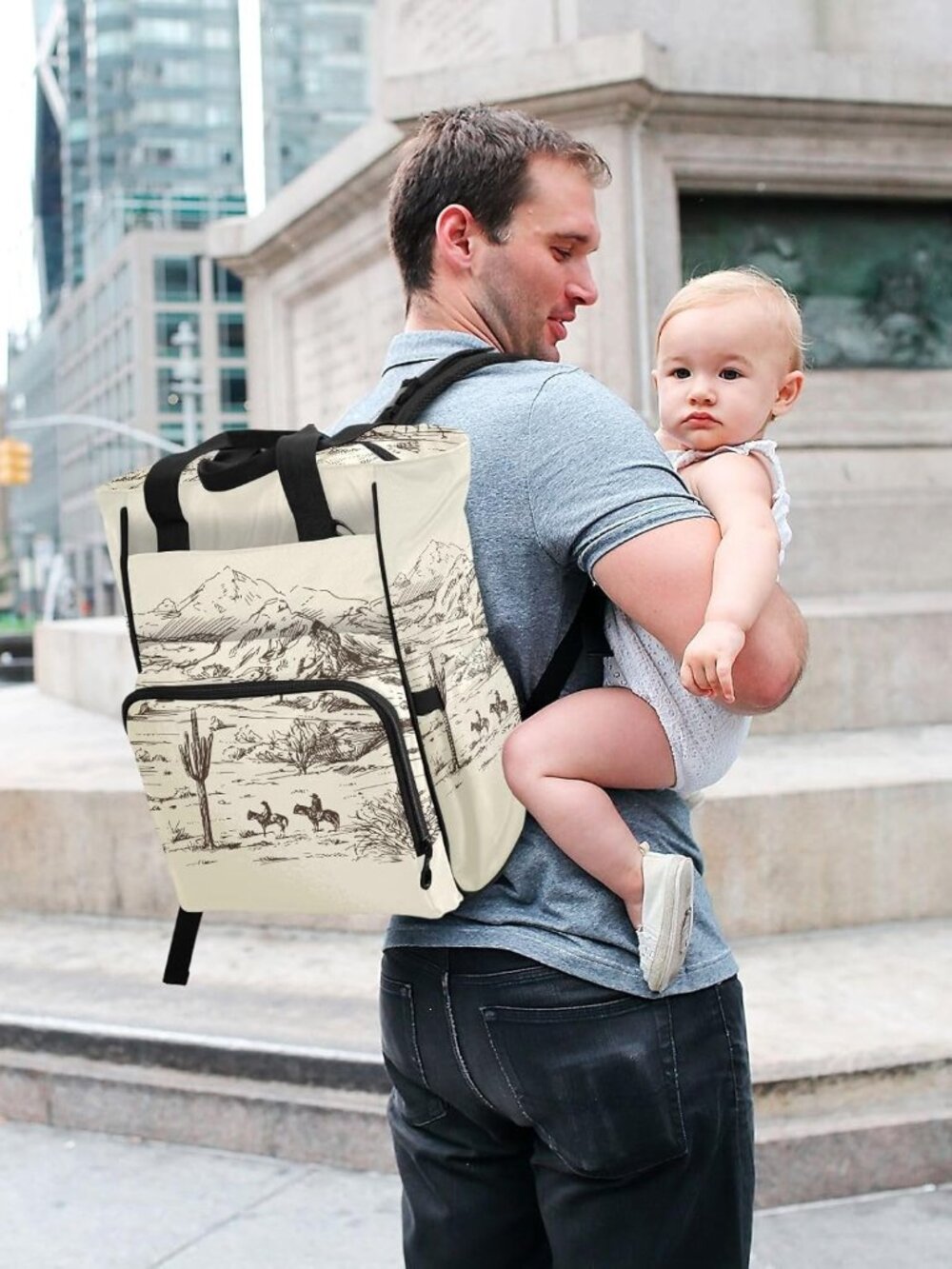 Diaper Bag Backpack West Desert with Cowboys Travel Diaper Bags for Women, 10L F - Picture 7 of 7